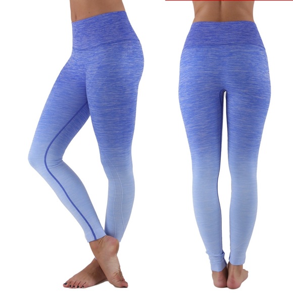 High Waisted High Rise Yoga Ombré Leggings - Picture 2 of 7